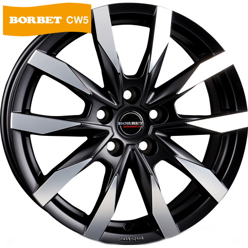 Borbet CW5 W7.5 R18 PCD5x120 ET43 DIA65.1 matt black polished